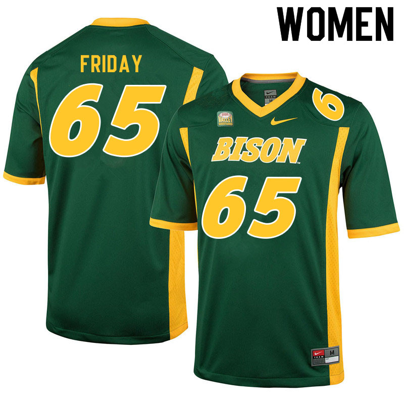 Women #65 Bryce Friday North Dakota State Bison College Football Jerseys Sale-Green